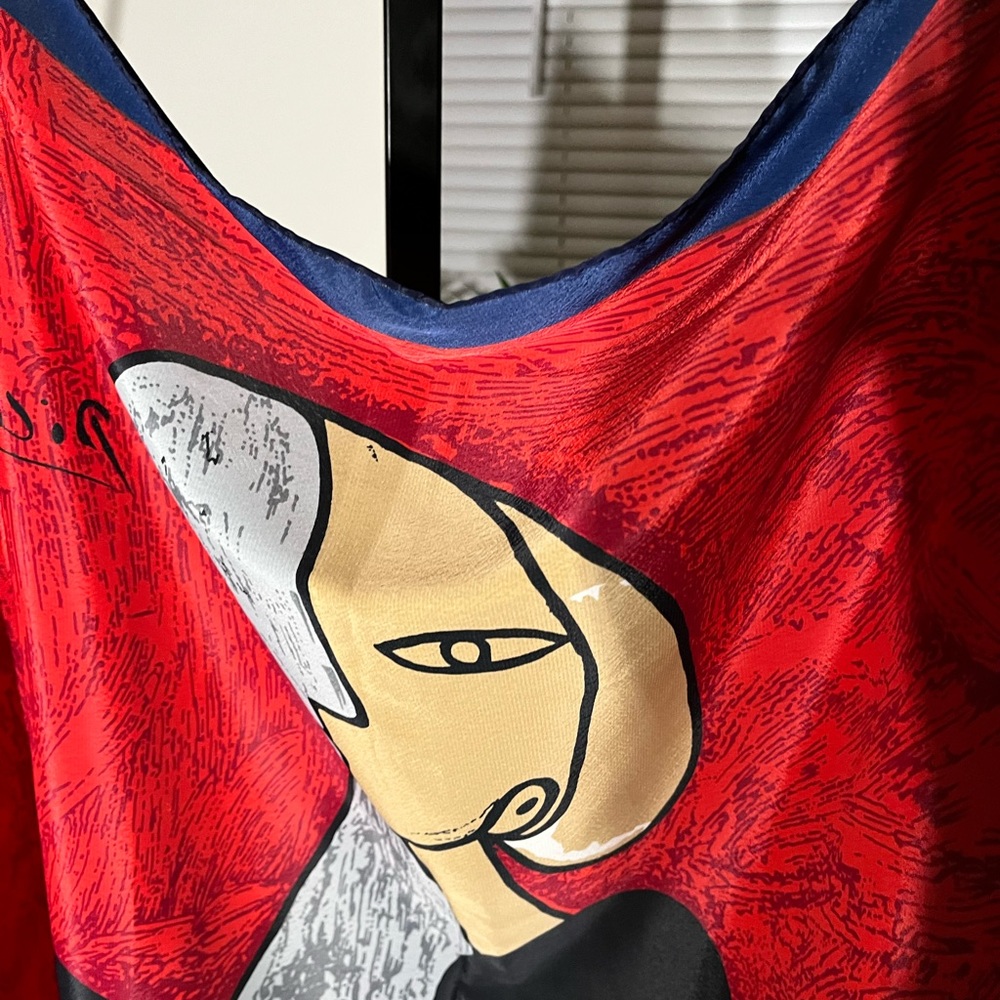 🟤REINE SEIDE PRE-LOVED AUTHENTIC ARTFUL 90’S PICASSO 100% SILK SQUARE SCARF - Picture 6 of 8
